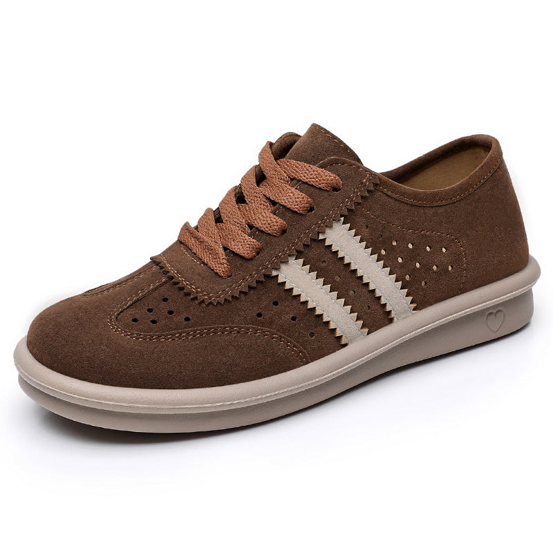 Damen Komfortable Sneakers aus weichem Wildleder mit atmungsaktiven Einsätzen WW