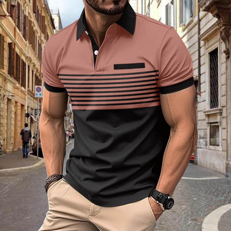 Herren Poloshirt mit dynamischem Streifen-Design WW