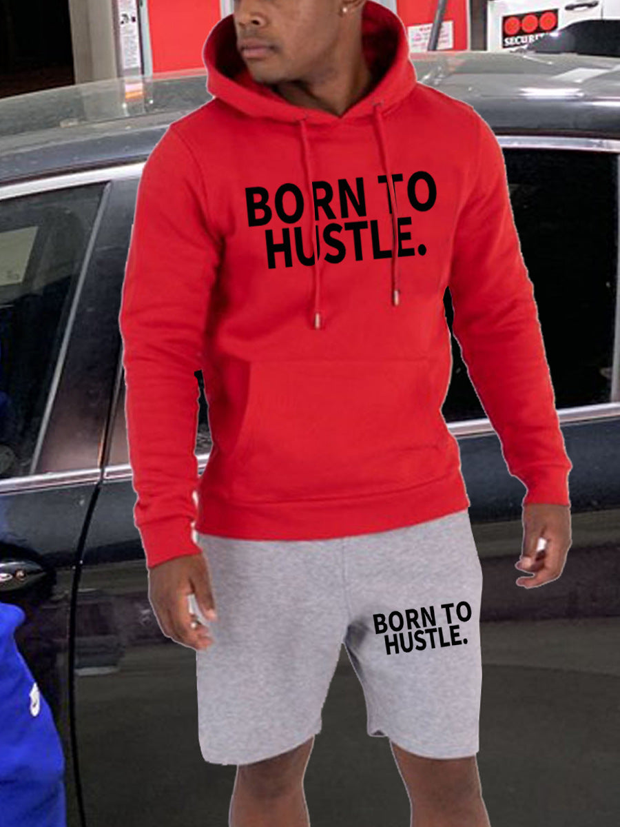 Damen Sportliches Hoodie und Shorts Set mit motivierendem Schriftzug WW