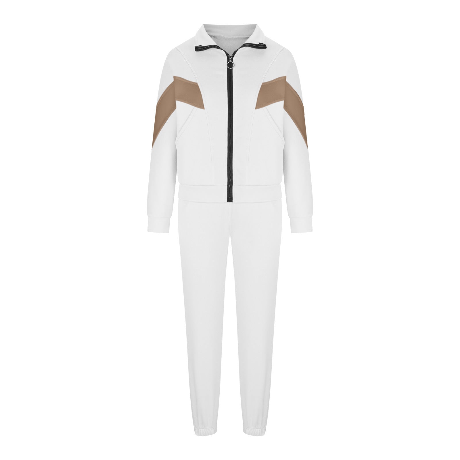 Damen sportlicher Funktionsanzug mit Reißverschluss und modernen Farbblocks WW