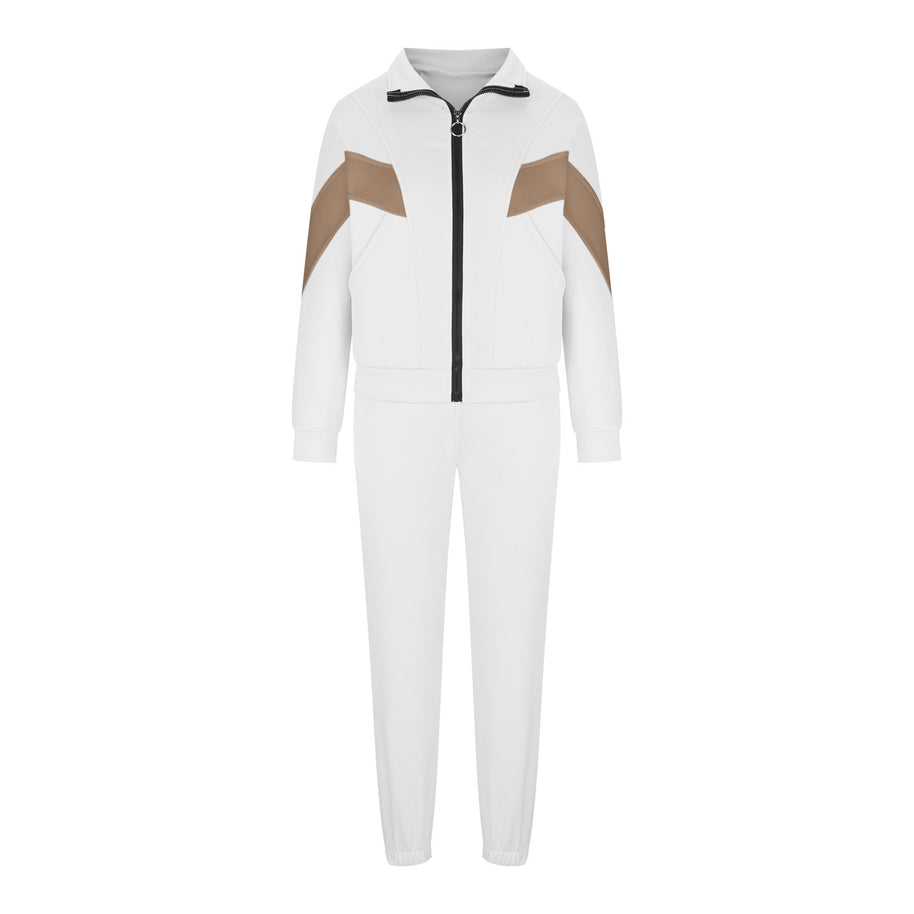 Damen sportlicher Funktionsanzug mit Reißverschluss und modernen Farbblocks WW