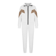 Damen sportlicher Funktionsanzug mit Reißverschluss und modernen Farbblocks WW