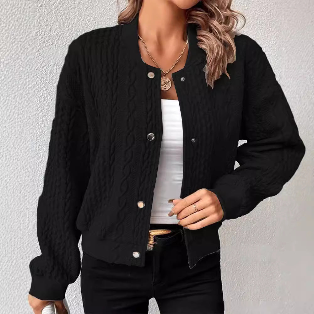 Damen Strickjacke mit Struktur und Knopfleiste WW
