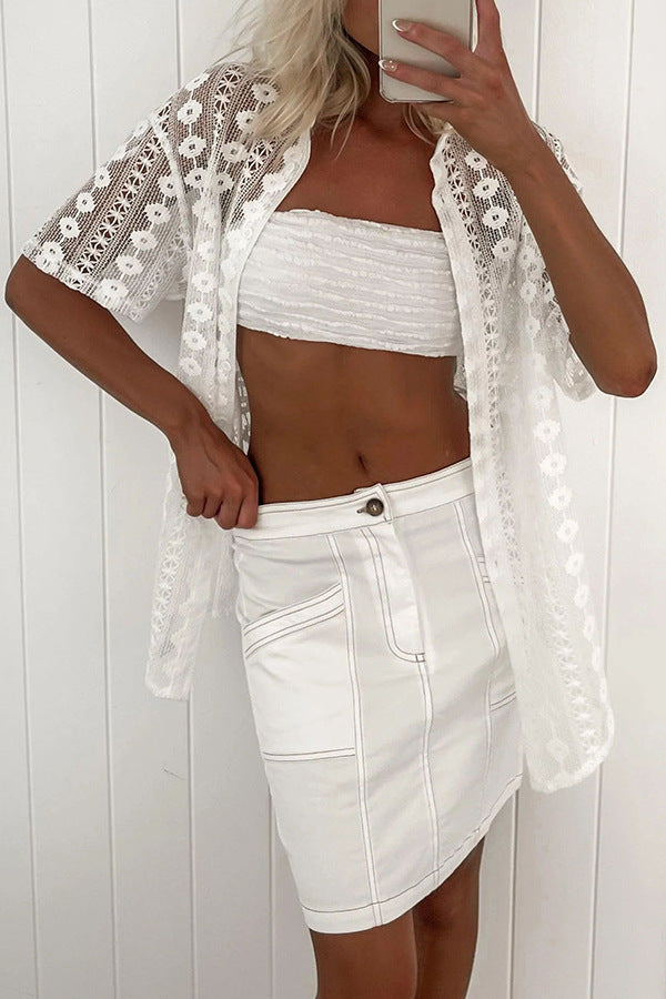 Damen luftige Spitzenjacke WW
