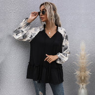 Damen Kapuzenpullover mit floralem Design und peplum Schnitt WW