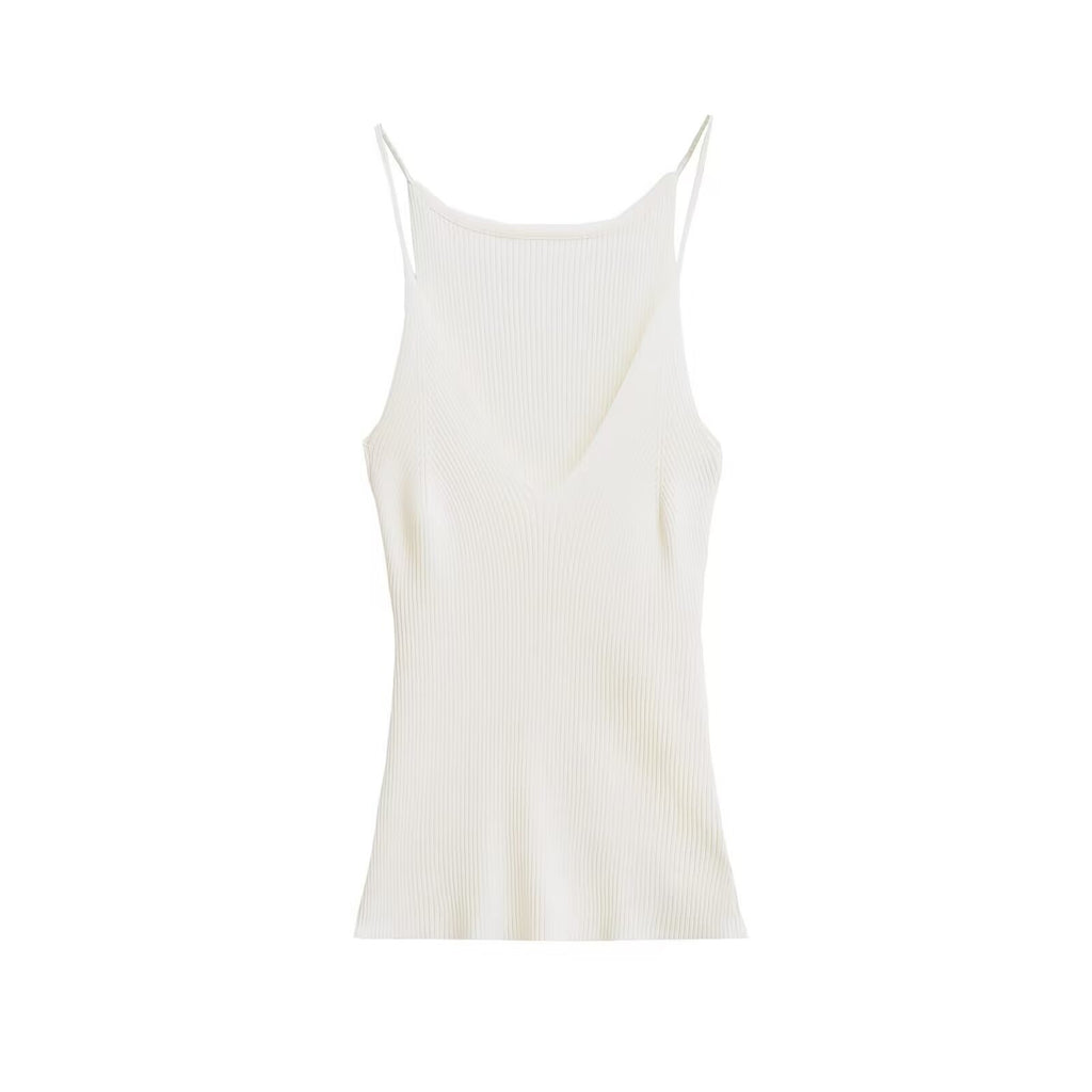Damen Tops mit feiner Rippstruktur und V-Ausschnitt WW