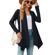 Damen Strickjacke mit strukturiertem Waffelmuster und offener Front WW