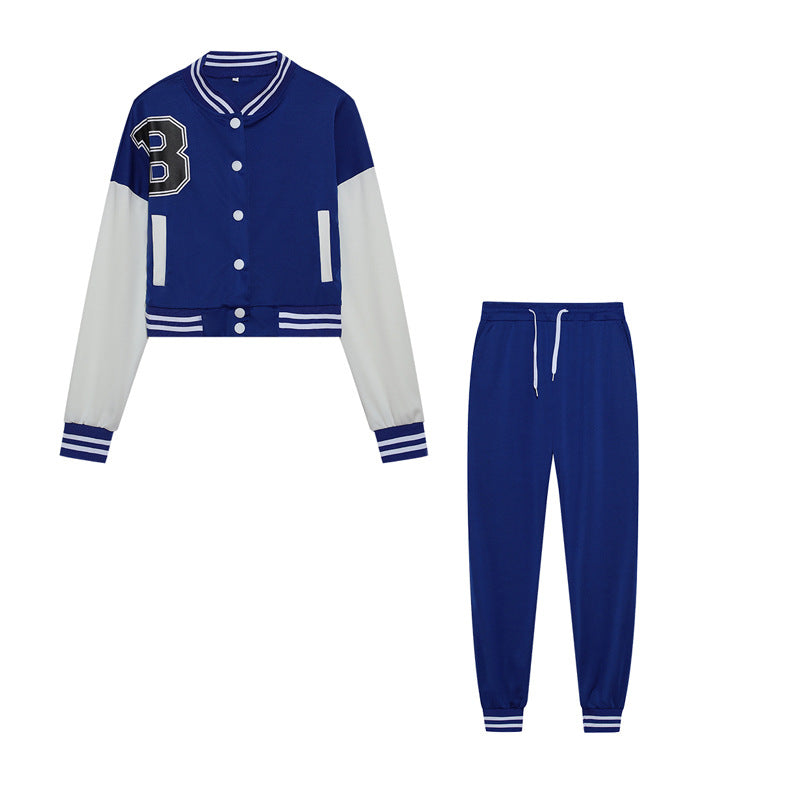 Damen Sportliches Set aus cropped Jacke und Jogginghose WW