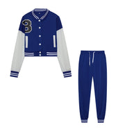 Damen Sportliches Set aus cropped Jacke und Jogginghose WW