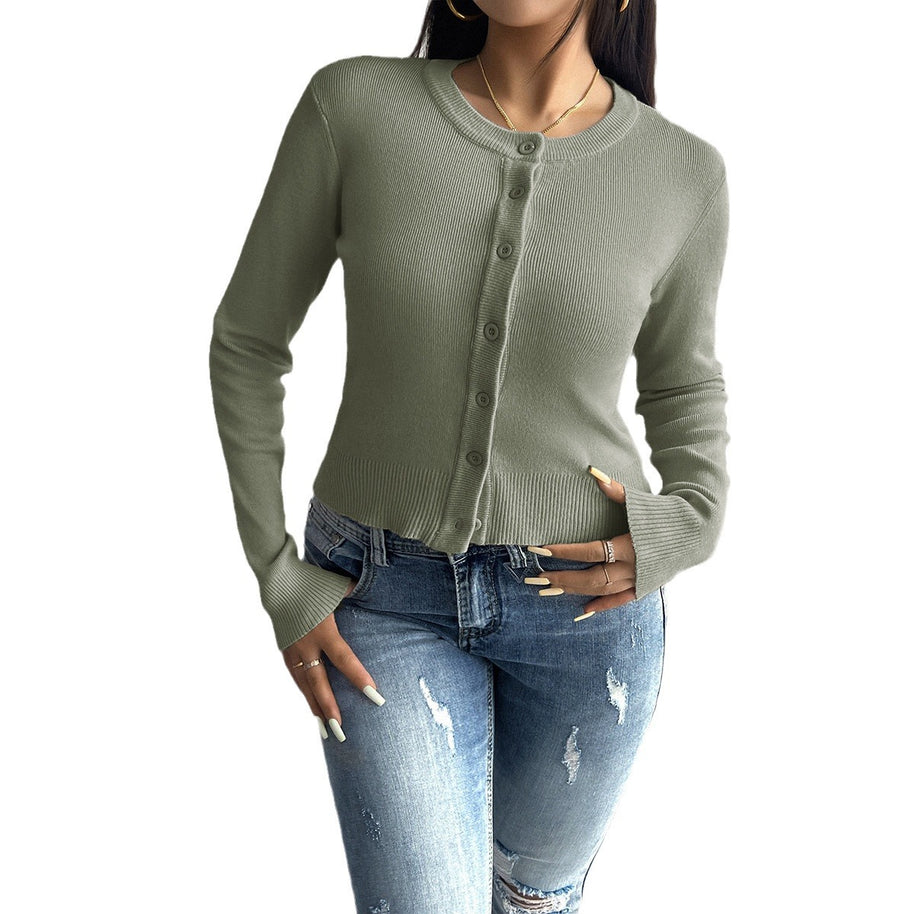 Damen Cardigan mit feiner Ribstruktur und Knopfverschluss WW