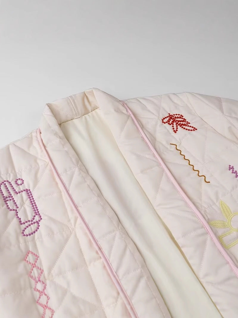 Damen Steppjacke mit kreativem Stickdesign WW