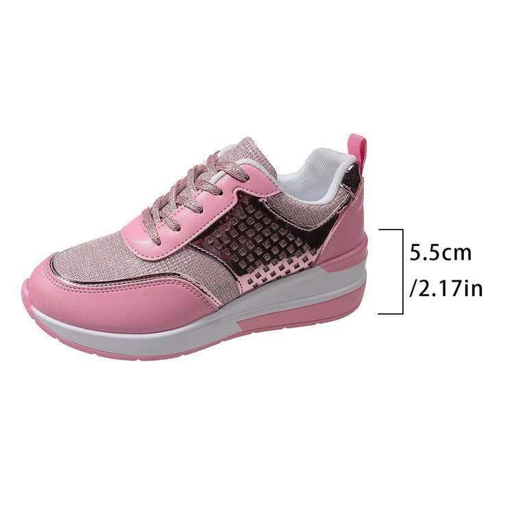 Damen Sneakers mit modischem Metallic-Akzent und atmungsaktiver Dämpfung W&W