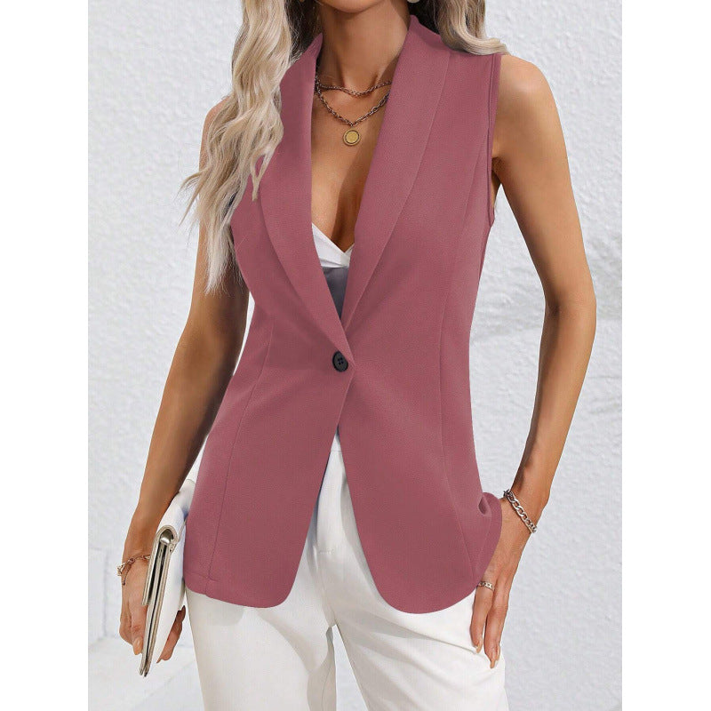 Damen ärmellose Blazerjacke mit elegantem Schnitt und taillierter Silhouette WW