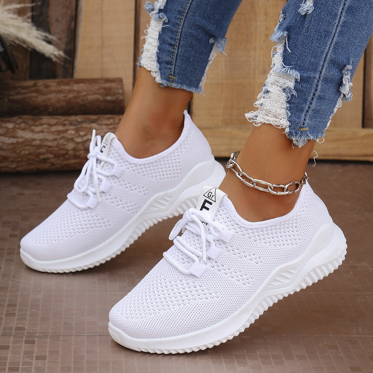 Damen atmungsaktive Sneaker in modischem Design WW