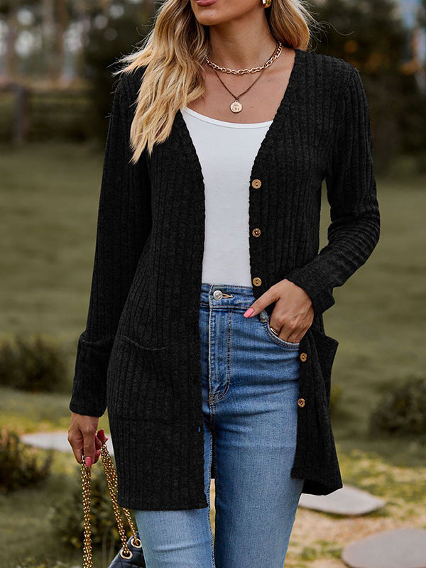 Damen Strickjacke mit strukturiertem Muster und praktischen Taschen WW