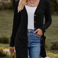 Damen Strickjacke mit strukturiertem Muster und praktischen Taschen WW