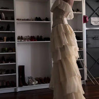 WW | Elegantes Ärmelloses Rüschentorte Kleid
