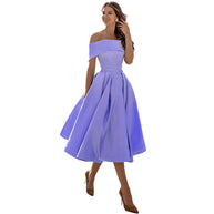 WW | Vielseitiges Trägerloses Satin-Kleid Für Partys