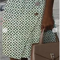 WW | Ärmelloses bedrucktes grünes Knopf-Casual-Kleid