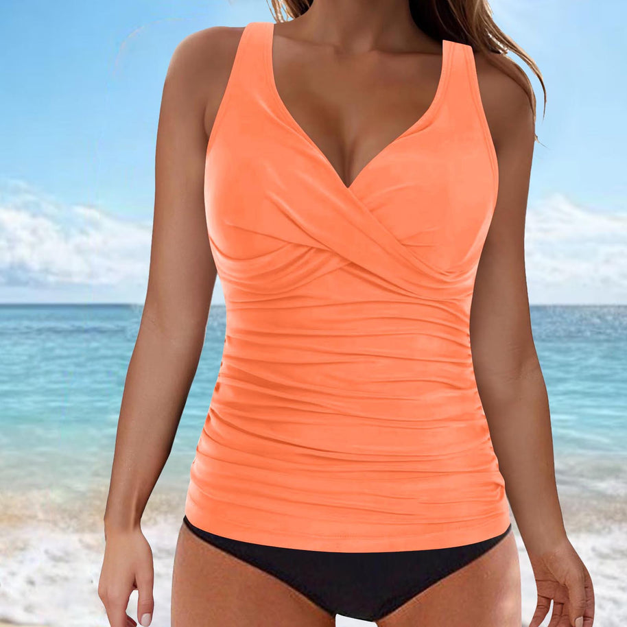 WW | Bauchkontrolle Haken Design Bedrucktes Tankini Set