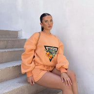 Damen sportliches Set mit kreativem Frucht-Design WW
