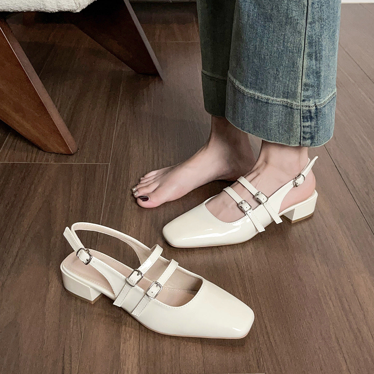 Damen Slingback Pumps mit doppeltem Riemchen und elegantem Design WW