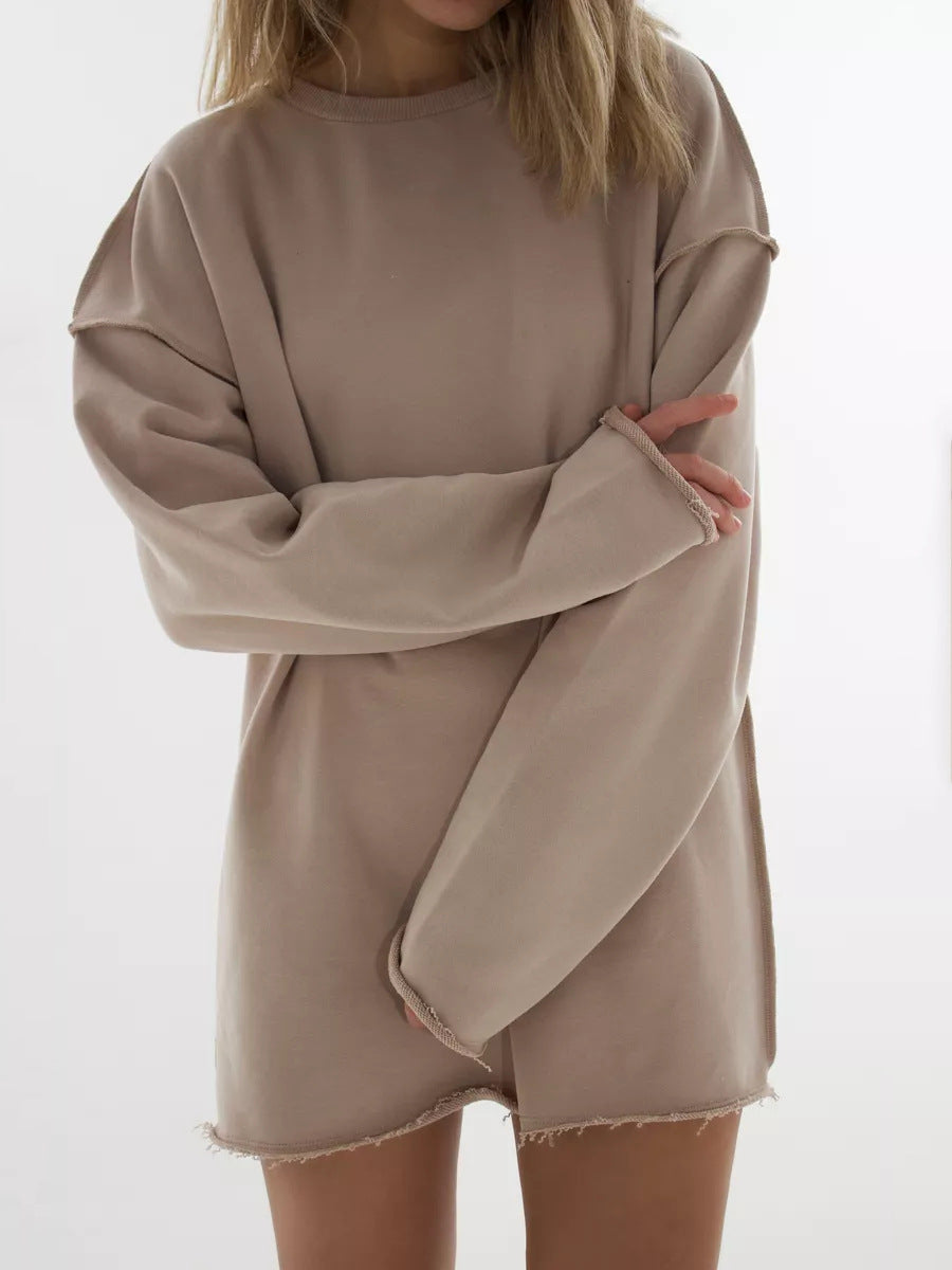 Damen lässiger Oversized Pullover aus weichem Baumwollmix WW