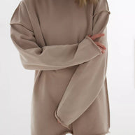 Damen lässiger Oversized Pullover aus weichem Baumwollmix WW