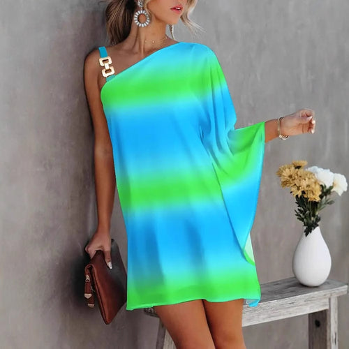 Damen asymmetrisches Minikleid mit dekorativem Schulterdetail und elegantem Design WW