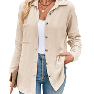Damen lässige Strickjacke mit Knopfleiste WW