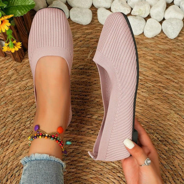 Damen Komfortable und modische Ballerinas mit strukturiertem Obermaterial W&W