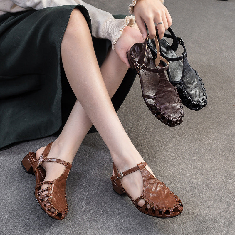 Damen Sandalen mit geflochtenem Designelement und bequemem Blockabsatz WW