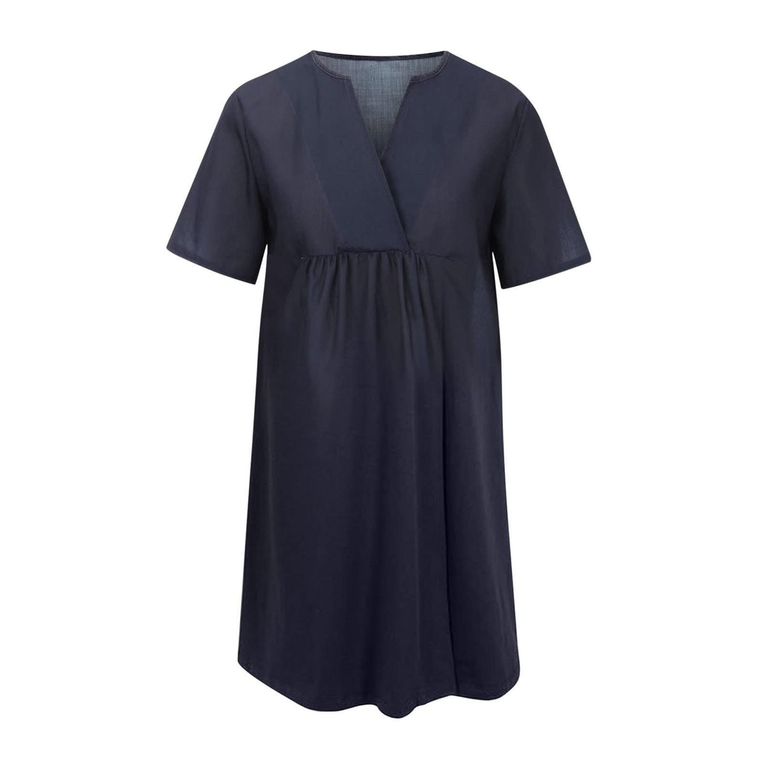 Damen Freizeitkleid mit lockerer Passform und modischem V-Ausschnitt W&W Mode