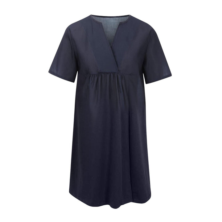 Damen Freizeitkleid mit lockerer Passform und modischem V-Ausschnitt W&W Mode