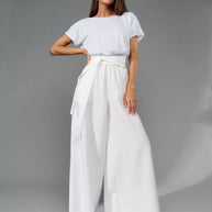 Damen Glamouröses Overalls mit glitzerndem Oberteil und weit geschnittenen Hosen WW