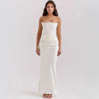 WW | Strapless Pink Satin Ballkleid