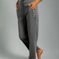 Damen Relaxed Fit Casual Lounge-Hosen mit Knopfakzenten WW