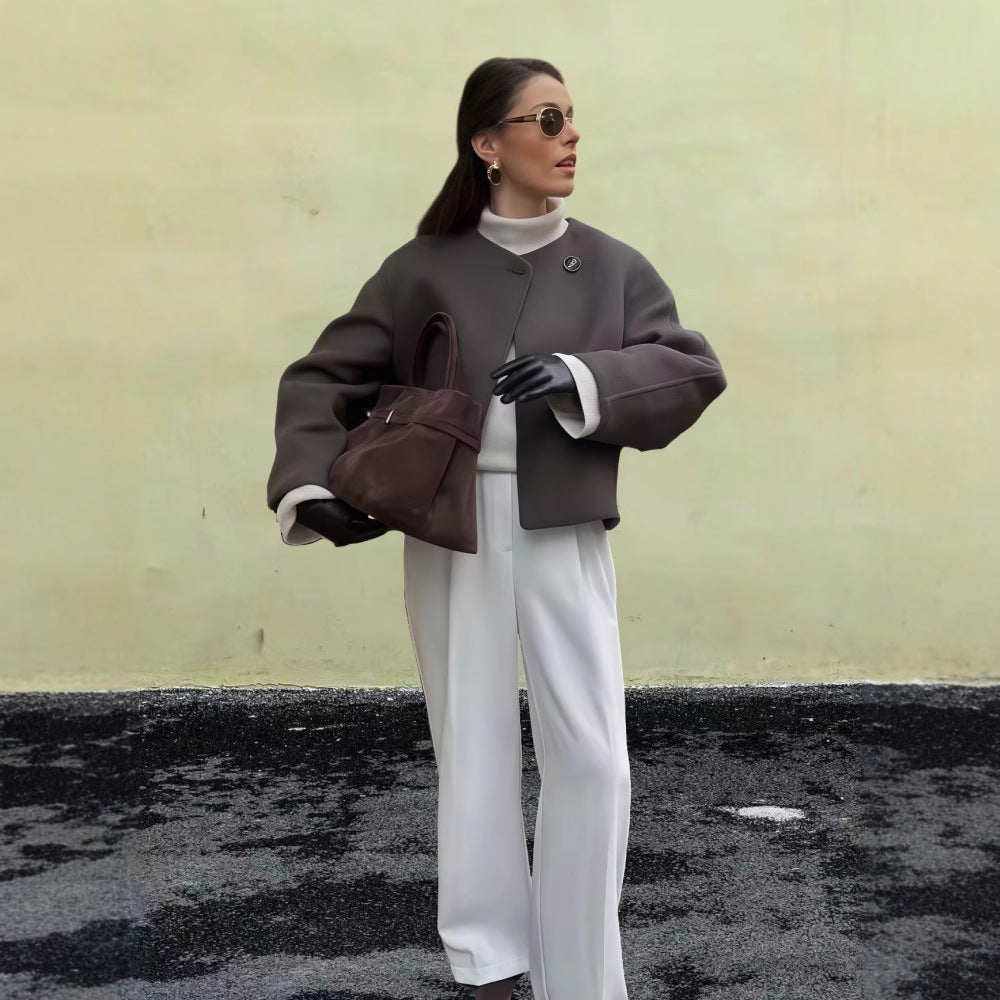 Damen Schulterjacke mit voluminösen Ärmeln und schickem Schnitt WW