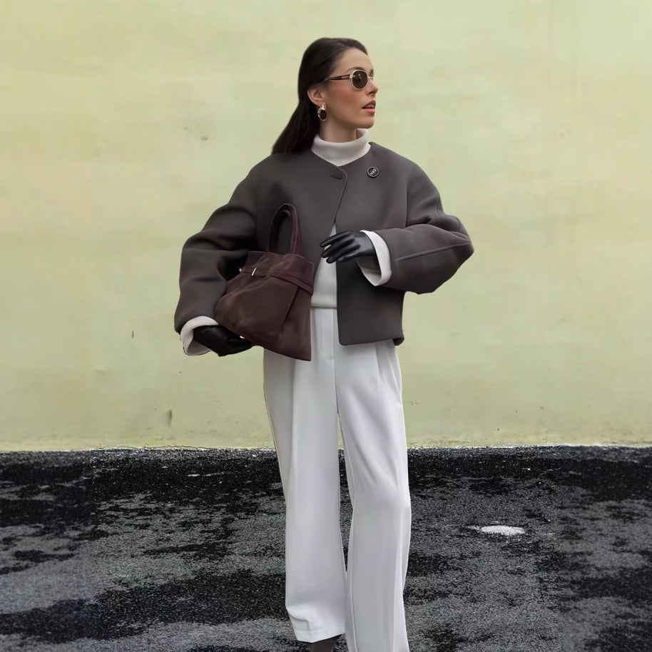 Damen Schulterjacke mit voluminösen Ärmeln und schickem Schnitt WW