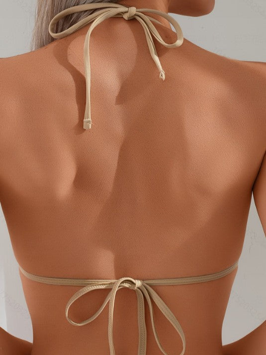Damen Triangel-Bikini-Set mit Rüschen-Details und angesagten Schnürungen WW