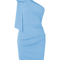 WW | Damen Kalt Schulter Bandärmeln Cocktail Mini Kleid