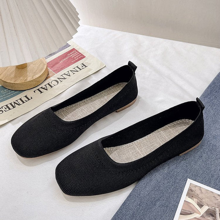 Damen Bequeme Slip-On Ballerinas mit atmungsaktiver Obermaterialstruktur W&W Mode