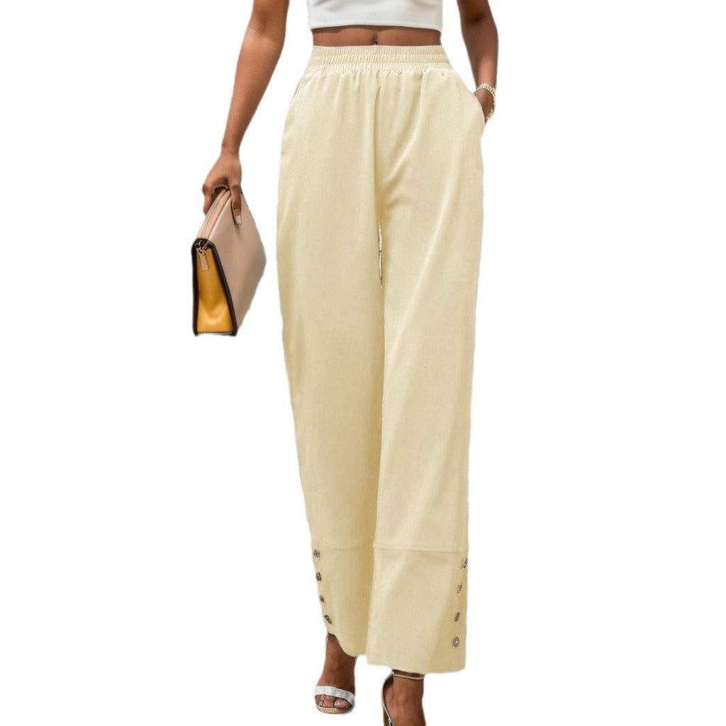 Damen Weite Culotte mit modischen Knopfdetails WW