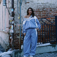 Damen Sportliche Freizeitjacke und weite Hose Set WW