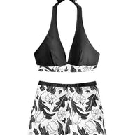 Damen Sport-Badeanzug mit modischem Oberteil und hochtaillierten Shorts WW