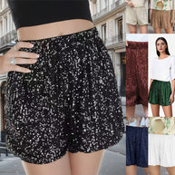 Damen Glitzernde Shorts mit elastischem Bund WW