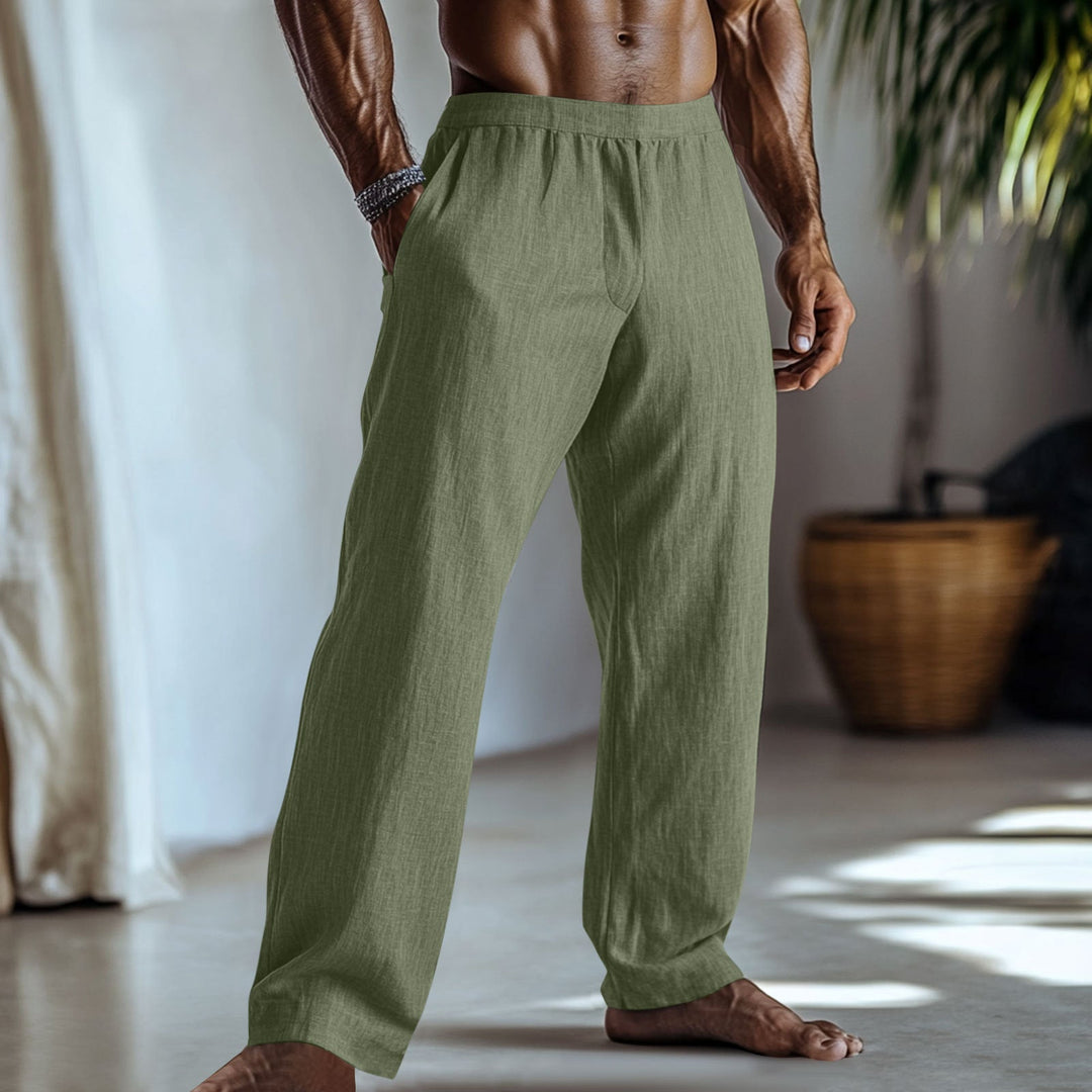 Herren Leichte Sommerhose aus atmungsaktivem Leinen W&W Mode