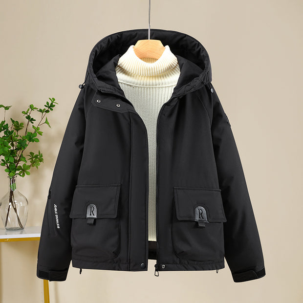 Damen Sportliche und funktionale Outdoor-Jacke mit Kapuze und zahlreichen Taschen WW