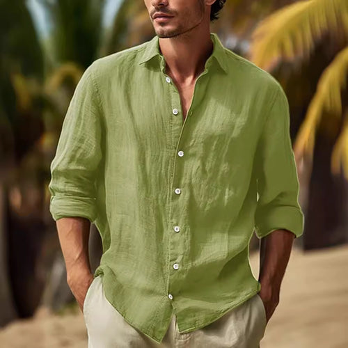 Herren lässige Leinenhemd WW