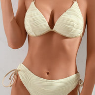Damen Triangel-Bikini-Set mit Rüschen-Details und angesagten Schnürungen WW